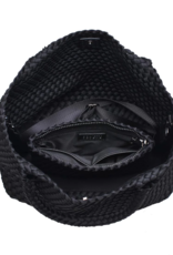 SOL & SELENE Sky's The Limit Woven Neoprene Medium Tote in Black SOL & SELENE Sky's The Limit Woven Neoprene Medium Tote in Black
