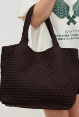 SOL & SELENE Sky's The Limit Woven Neoprene Medium Tote in Chocolate SOL & SELENE Sky's The Limit Woven Neoprene Medium Tote in Chocolate