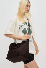 SOL & SELENE Sky's The Limit Woven Neoprene Medium Tote in Chocolate SOL & SELENE Sky's The Limit Woven Neoprene Medium Tote in Chocolate