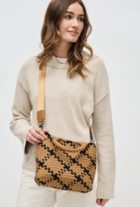 SOL & SELENE Sky's The Limit Woven Neoprene Small Tote in Sand & Black