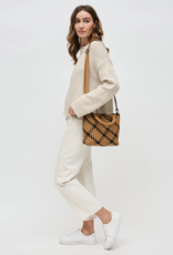 SOL & SELENE Sky's The Limit Woven Neoprene Small Tote in Sand & Black