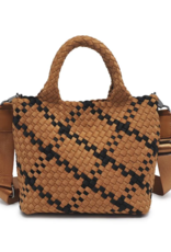 SOL & SELENE Sky's The Limit Woven Neoprene Small Tote in Sand & Black