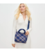 Sky's The Limit Woven Neoprene Small Tote in Navy & Nude
