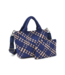 Sky's The Limit Woven Neoprene Small Tote in Navy & Nude