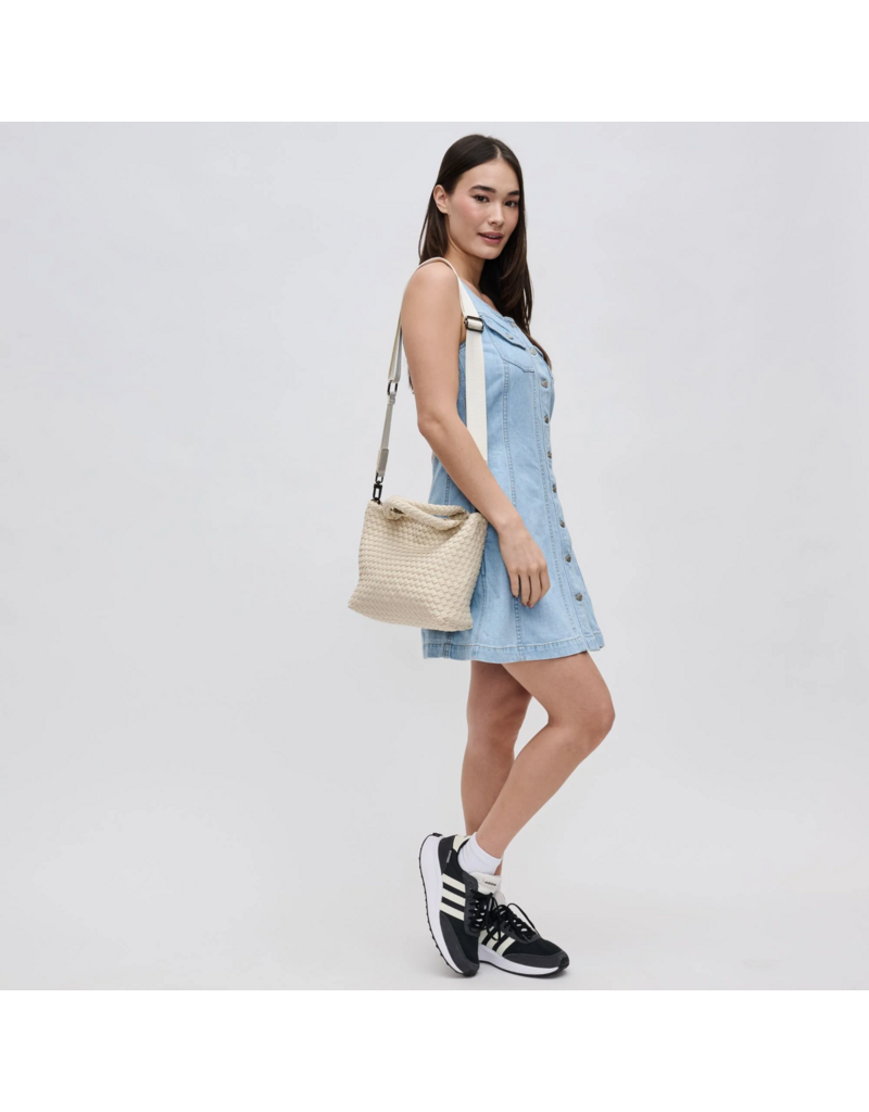 SOL & SELENE Sky's The Limit Woven Neoprene Small Tote in Cream