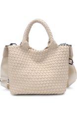 SOL & SELENE Sky's The Limit Woven Neoprene Small Tote in Cream