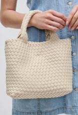 SOL & SELENE Sky's The Limit Woven Neoprene Small Tote in Cream