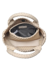 SOL & SELENE Sky's The Limit Woven Neoprene Small Tote in Cream