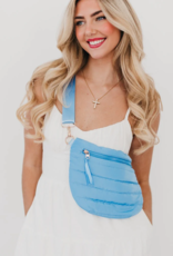 PRETTY SIMPLE Jolie Puffer Belt Bag in Carolina Blue