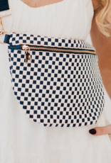 PRETTY SIMPLE Woven Westlyn Bum Bag in Checkered Navy