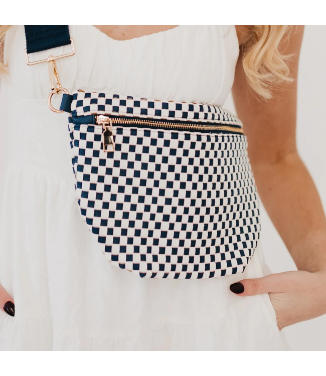 Woven Westlyn Bum Bag in Checkered Navy