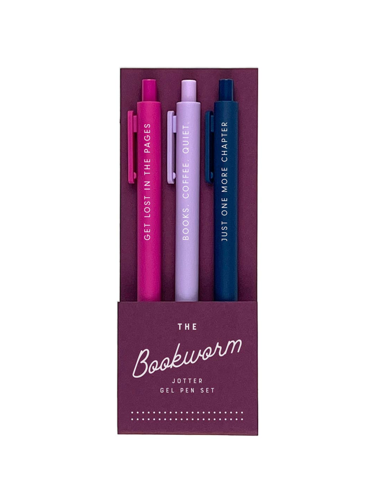 The Bookworm Jotter Gel Pen Set of 3