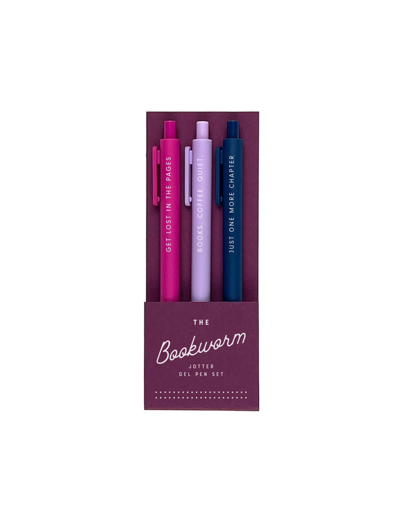 The Bookworm Jotter Gel Pen Set of 3
