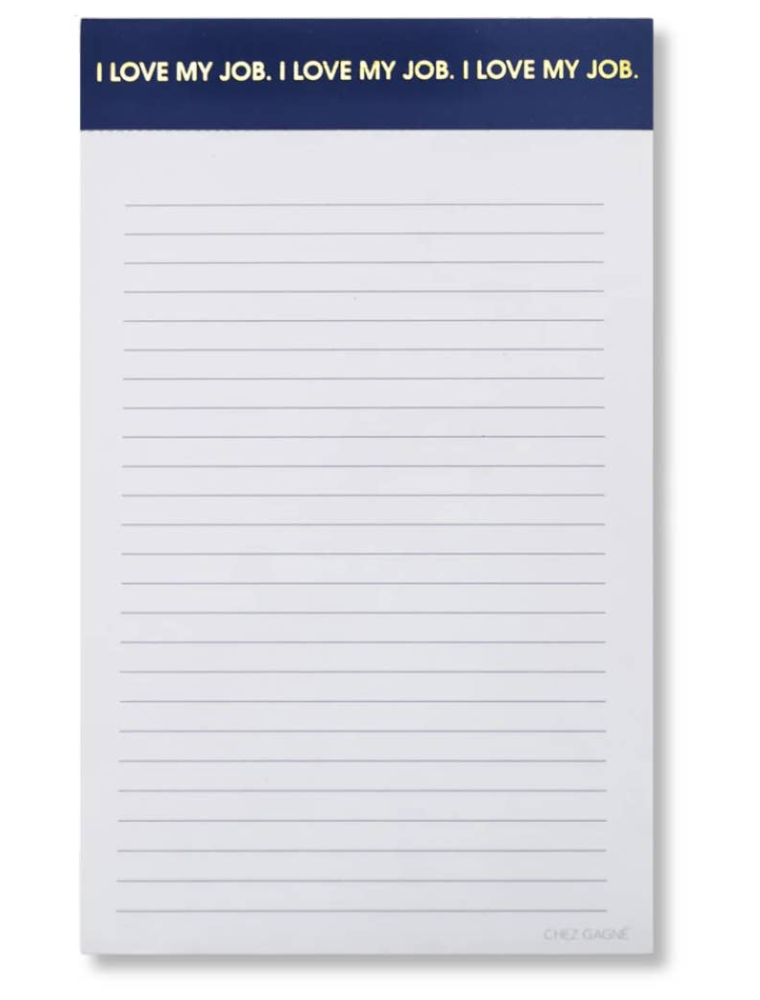 CHEZ GAGNE I Love My Job Lined Notepad - Navy Blue