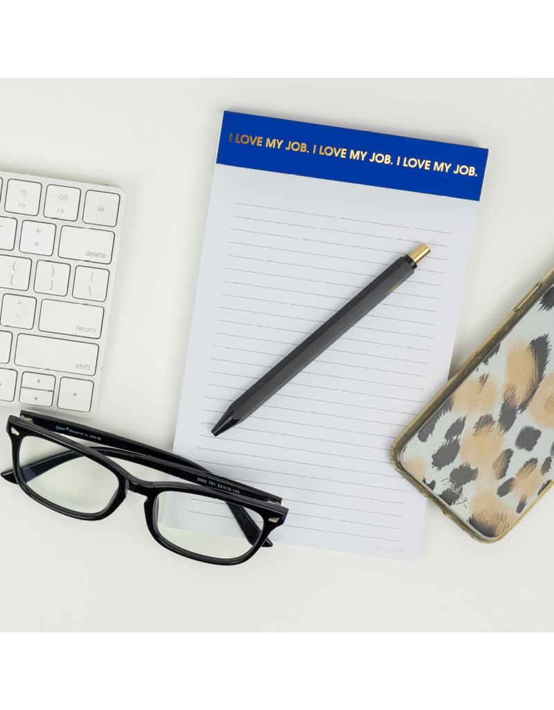 CHEZ GAGNE I Love My Job Lined Notepad - Navy Blue