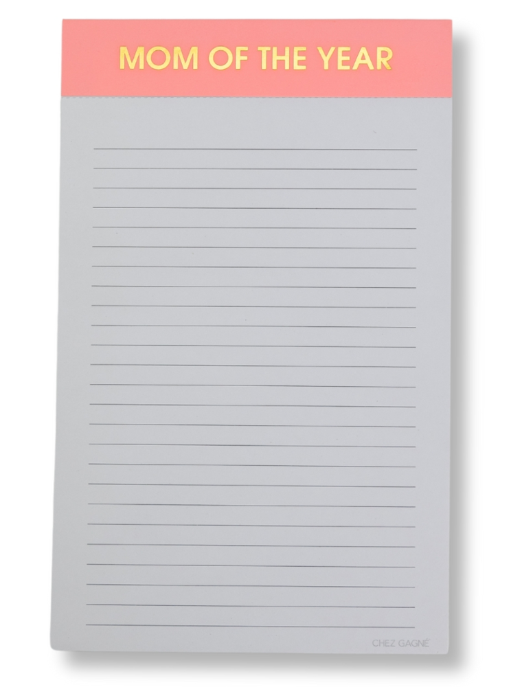 CHEZ GAGNE Mom of the Year Lined Notepad - Pink