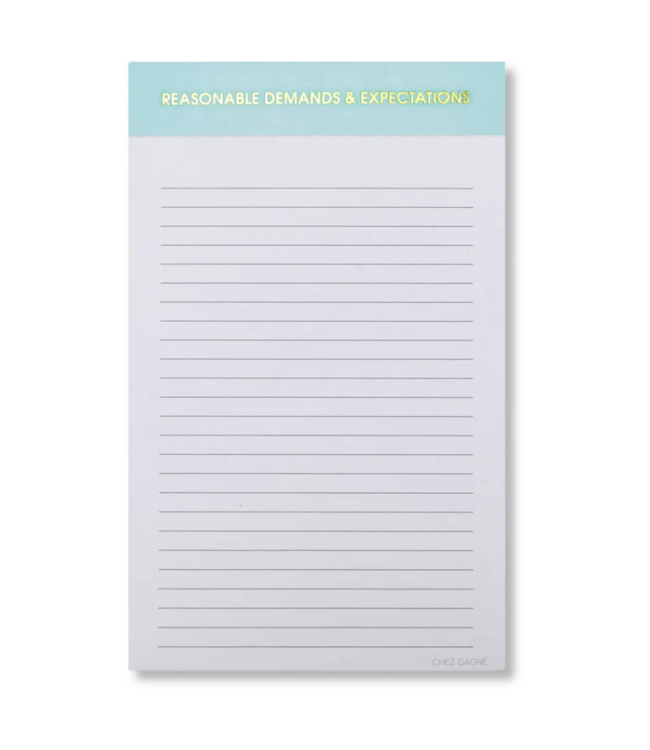 Reasonable Demands and Expectations Lined Notepad - Light Blue