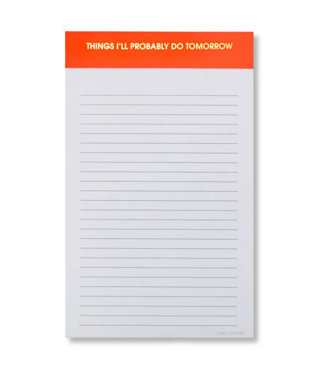 Things I'll Probably Do Tomorrow Lined Notepad - Peach