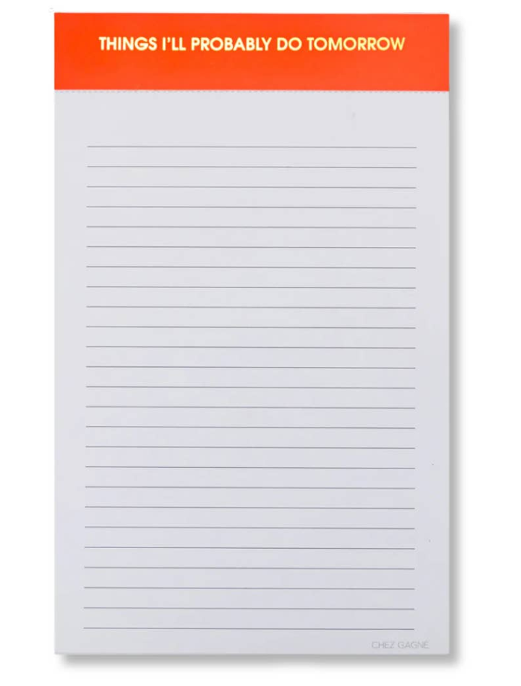 CHEZ GAGNE Things I'll Probably Do Tomorrow Lined Notepad - Peach