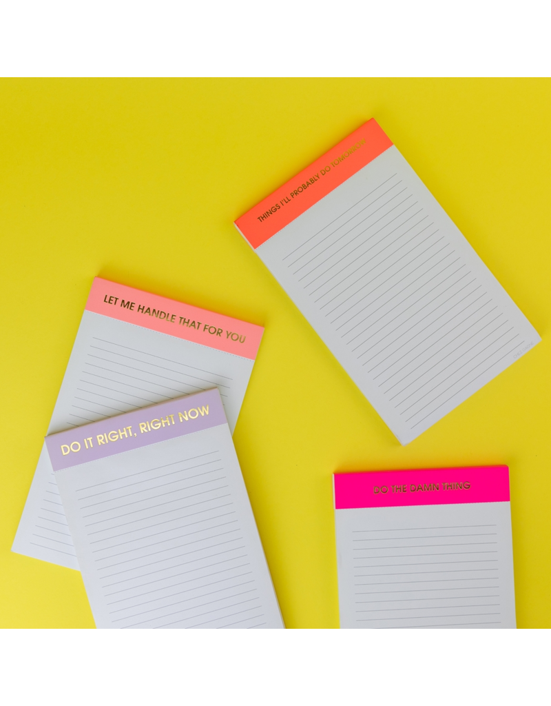 CHEZ GAGNE Things I'll Probably Do Tomorrow Lined Notepad - Peach
