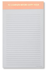 CHEZ GAGNE To Complete Before Happy Hour Lined Notepad - Peach