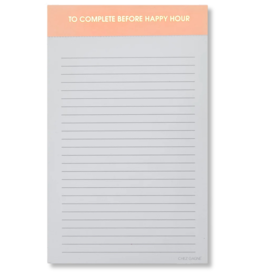 CHEZ GAGNE To Complete Before Happy Hour Lined Notepad - Peach