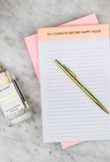 CHEZ GAGNE To Complete Before Happy Hour Lined Notepad - Peach