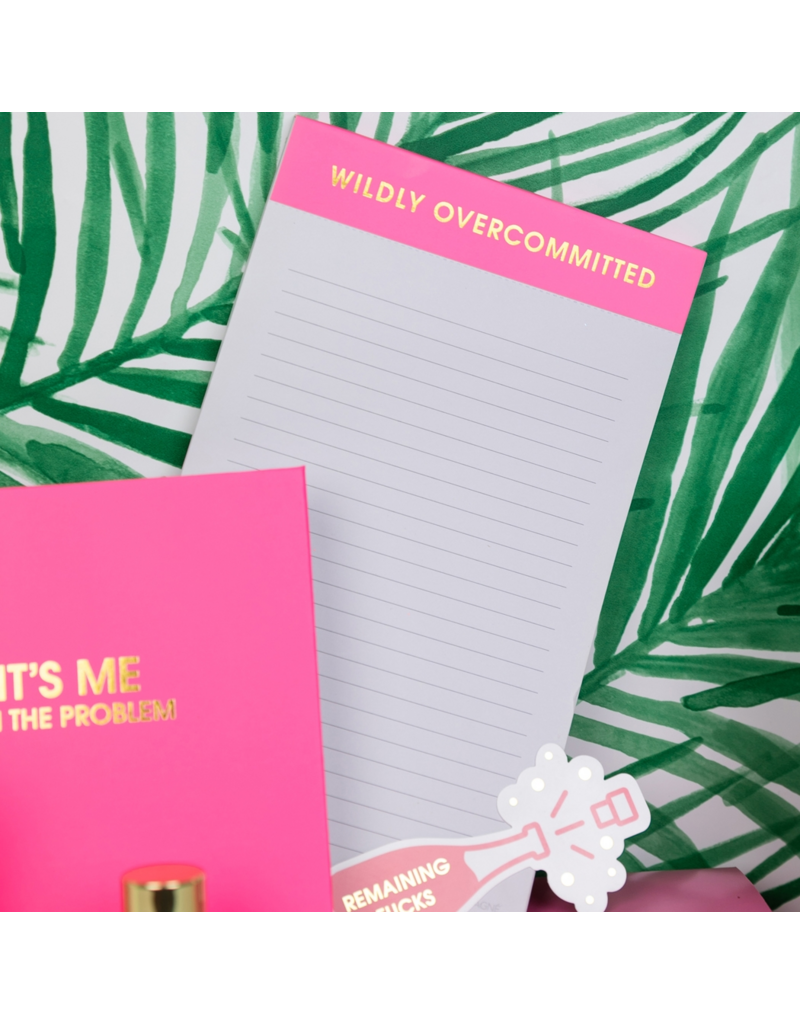 CHEZ GAGNE Wildly Overcommitted Lined Notepad - Bright Pink