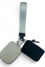 Pouch Duo Keychain Wristlet in Grey/Black