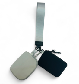 Pouch Duo Keychain Wristlet in Grey/Black