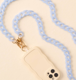 THE DARLING EFFECT Hold The Phone Crossbody Chain in Sky Blue