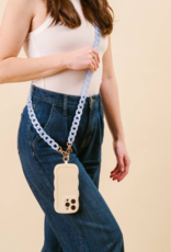 THE DARLING EFFECT Hold The Phone Crossbody Chain in Sky Blue THE DARLING EFFECT Hold The Phone Crossbody Chain in Sky Blue