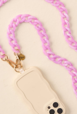 THE DARLING EFFECT Hold The Phone Crossbody Chain in Violet