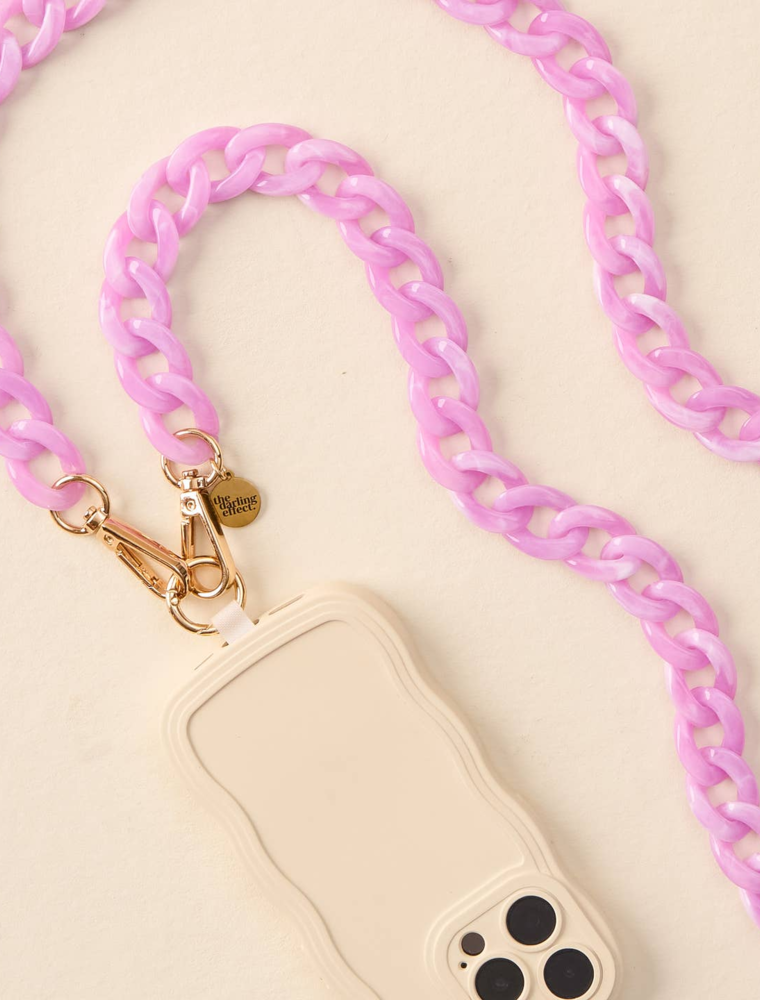 THE DARLING EFFECT Hold The Phone Crossbody Chain in Violet