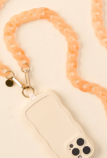 THE DARLING EFFECT Hold The Phone Crossbody Chain in Peach