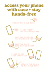 THE DARLING EFFECT Hold The Phone Crossbody Chain in Peach