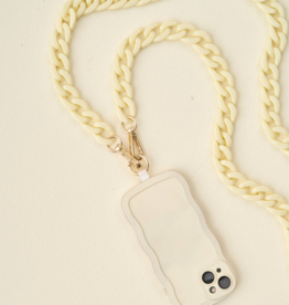 THE DARLING EFFECT Hold The Phone Crossbody Chain in Cream
