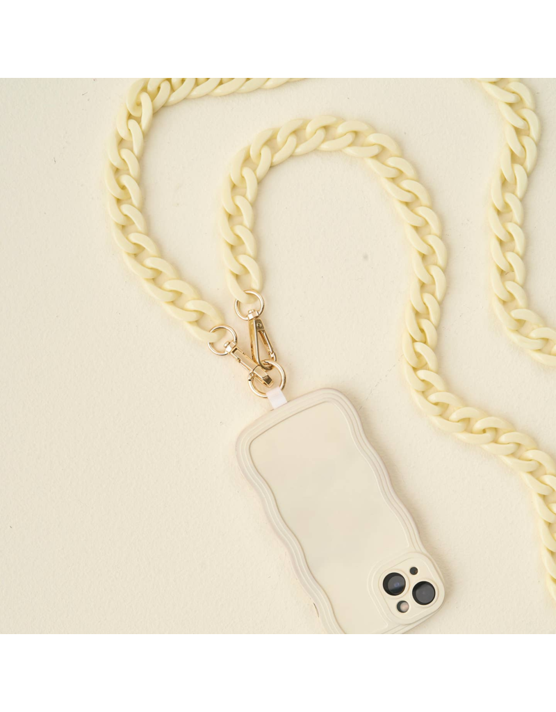 THE DARLING EFFECT Hold The Phone Crossbody Chain in Cream