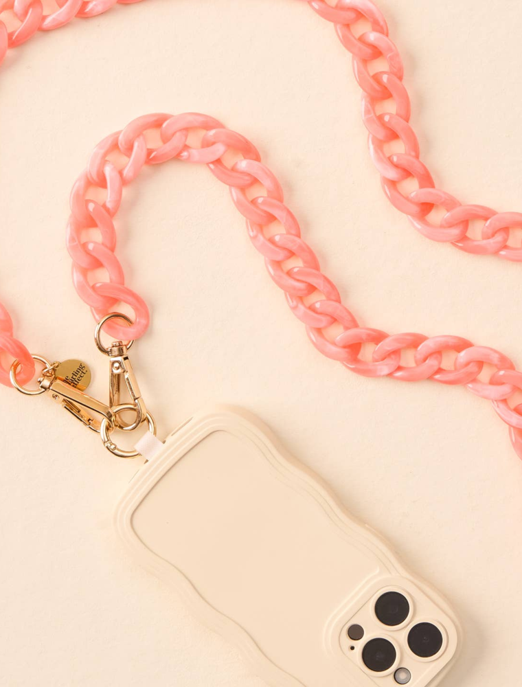 THE DARLING EFFECT Hold The Phone Crossbody Chain in Bubblegum