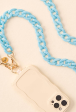 THE DARLING EFFECT Hold The Phone Crossbody Chain in Ocean Blue