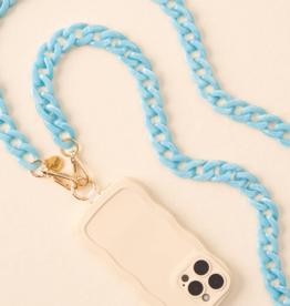 THE DARLING EFFECT Hold The Phone Crossbody Chain in Ocean Blue