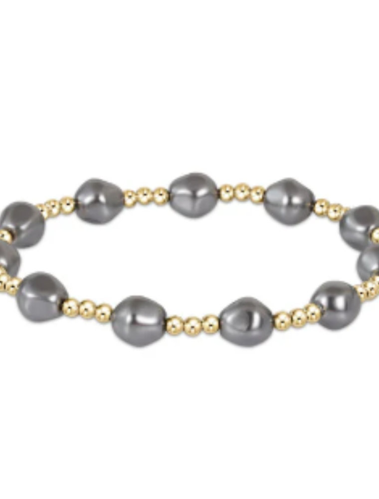 ENEWTON DESIGN Admire 3mm Bead Bracelet - Dark Grey Pearl/Gold
