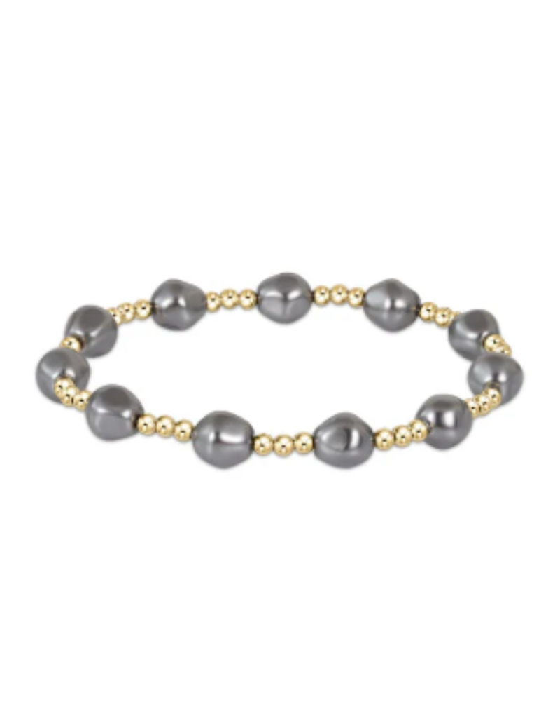 ENEWTON DESIGN Admire 3mm Bead Bracelet - Dark Grey Pearl/Gold