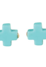 ENEWTON DESIGN Signature Cross Stud Earrings - Turquoise/Gold