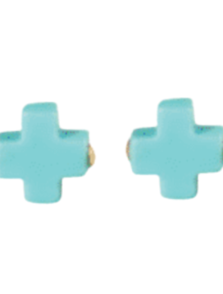 ENEWTON DESIGN Signature Cross Stud Earrings - Turquoise/Gold