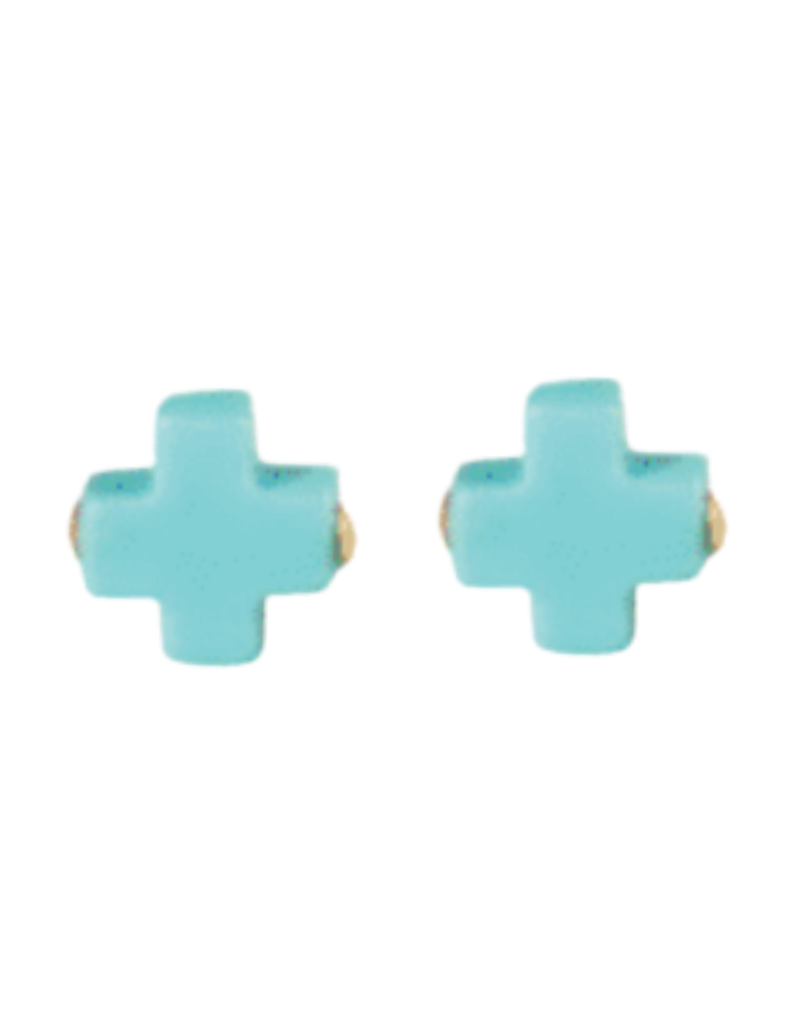 ENEWTON DESIGN Signature Cross Stud Earrings - Turquoise/Gold