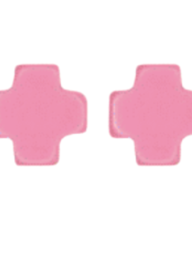 ENEWTON DESIGN Signature Cross Stud Earrings - Bright Pink/Gold