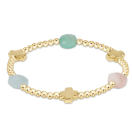 ENEWTON DESIGN Signature Cross Admire Pattern 3mm Bead Bracelet in Hot Mess SS25/Gold