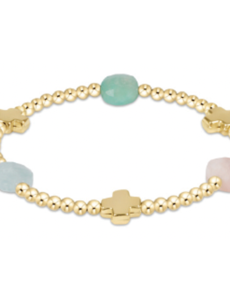 ENEWTON DESIGN Signature Cross Admire Pattern 3mm Bead Bracelet in Hot Mess SS25/Gold