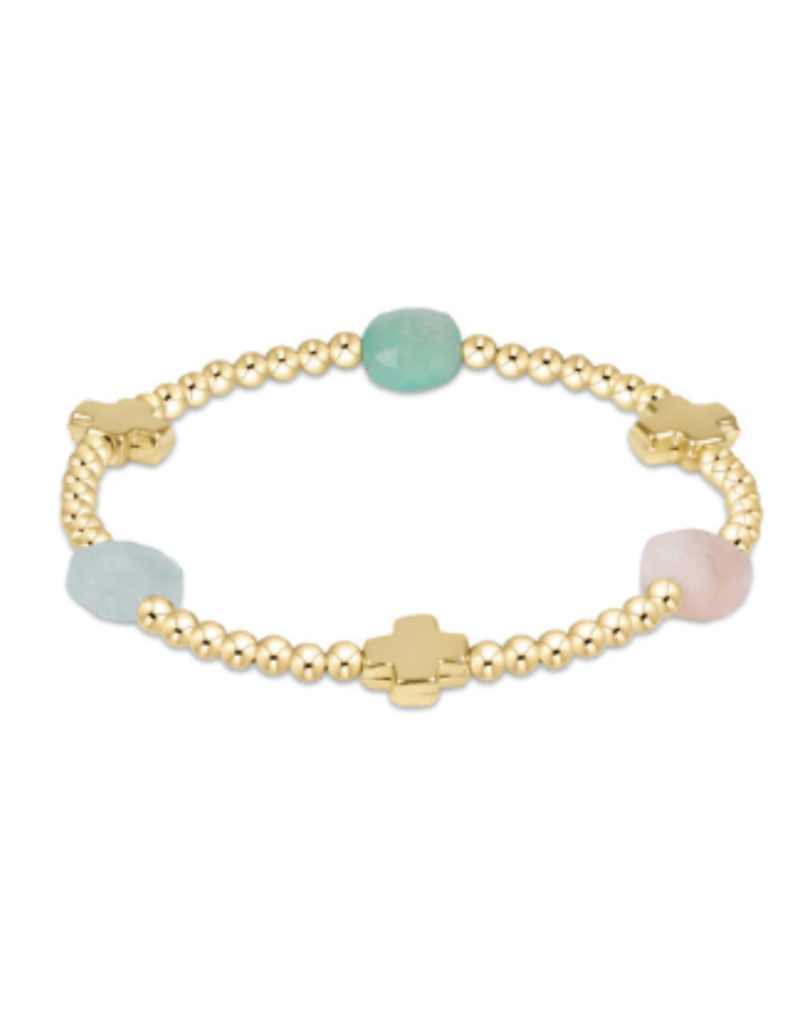ENEWTON DESIGN Signature Cross Admire Pattern 3mm Bead Bracelet in Hot Mess SS25/Gold